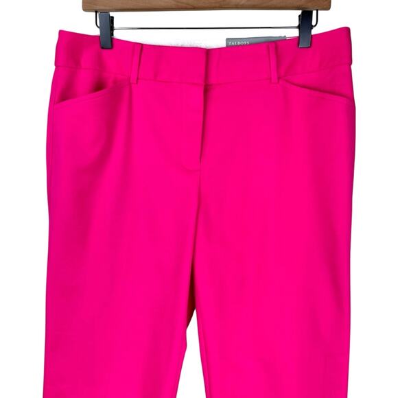 Talbots LONG NWT Hot Pink Hampshire Ankle Straight Leg Career Office Pants - Picture 4 of 10